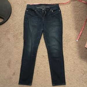 Dark Blue Skinny Jeans with Faded Look